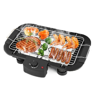 EzBBQ: 2000W Electric Barbecue Grill with Adjustable Temperature, Smokeless Design & Removable Drip Tray for Indoor & Outdoor Cooking