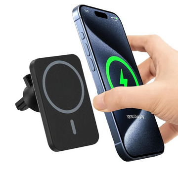 CarMeg: 15W Fast-Charging Magnetic Car Mount with 360° Rotation, Wireless Phone Holder for Car AC Vent with Secure Lock & Universal Smartphone Compatibility