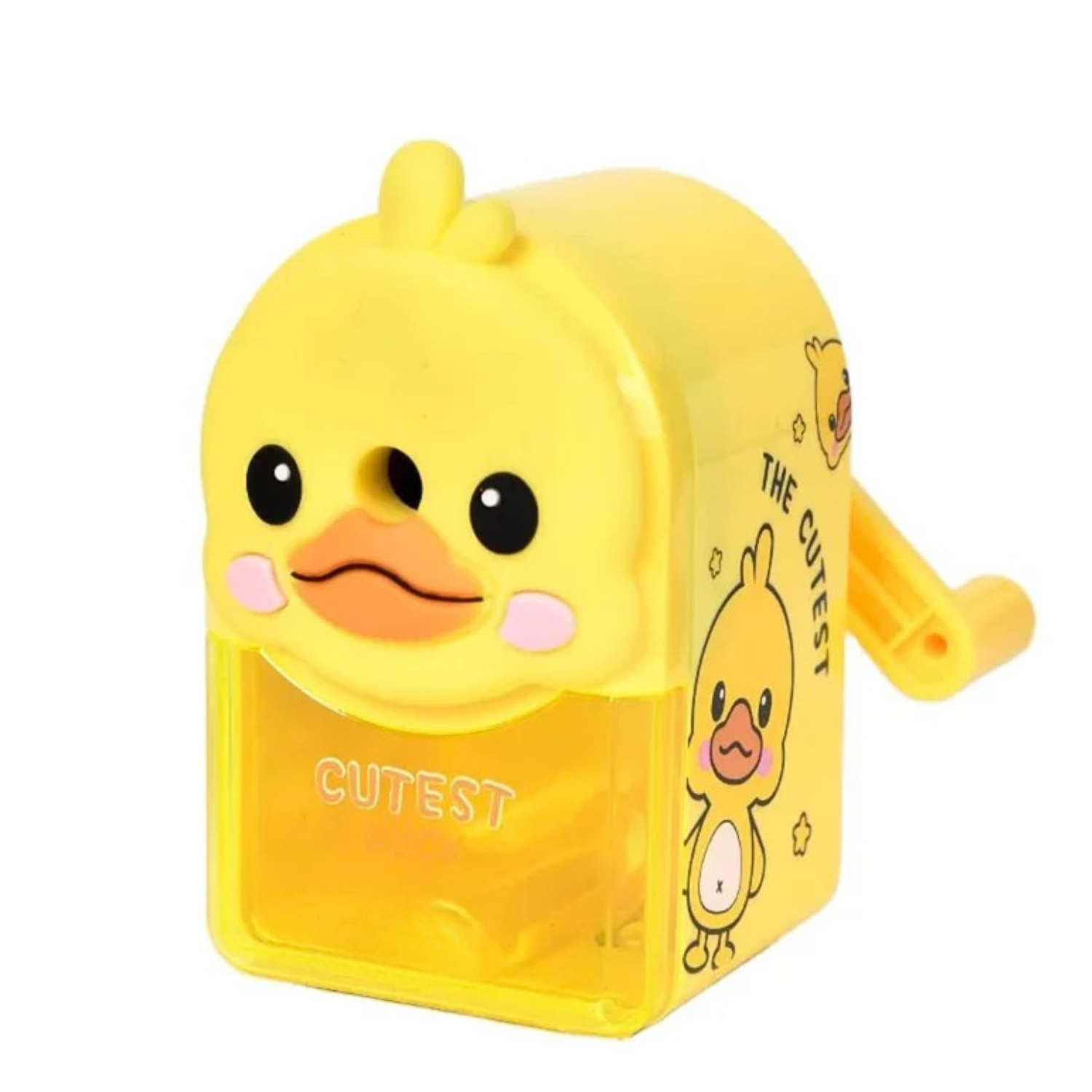 Duckoo: Cute Duck-Shaped Crank Pencil Sharpener for Kids, Handheld Stationery Tool for School Desks, Birthday Return Gifts & Classroom Supplies