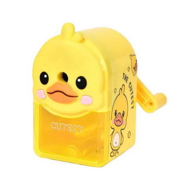 Duckoo: Cute Duck-Shaped Crank Pencil Sharpener for Kids, Handheld Stationery Tool for School Desks, Birthday Return Gifts & Classroom Supplies