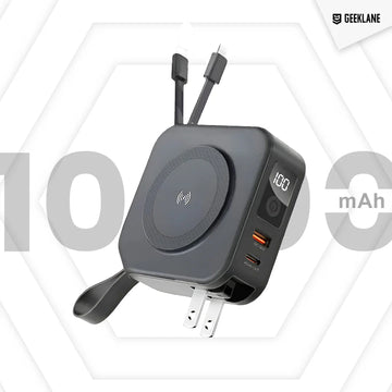 Voyager: Premium All-in-One MagSafe LiPo Power Bank with PD, Built-in Cables & Outlet Prongs for Ultimate Charging Convenience