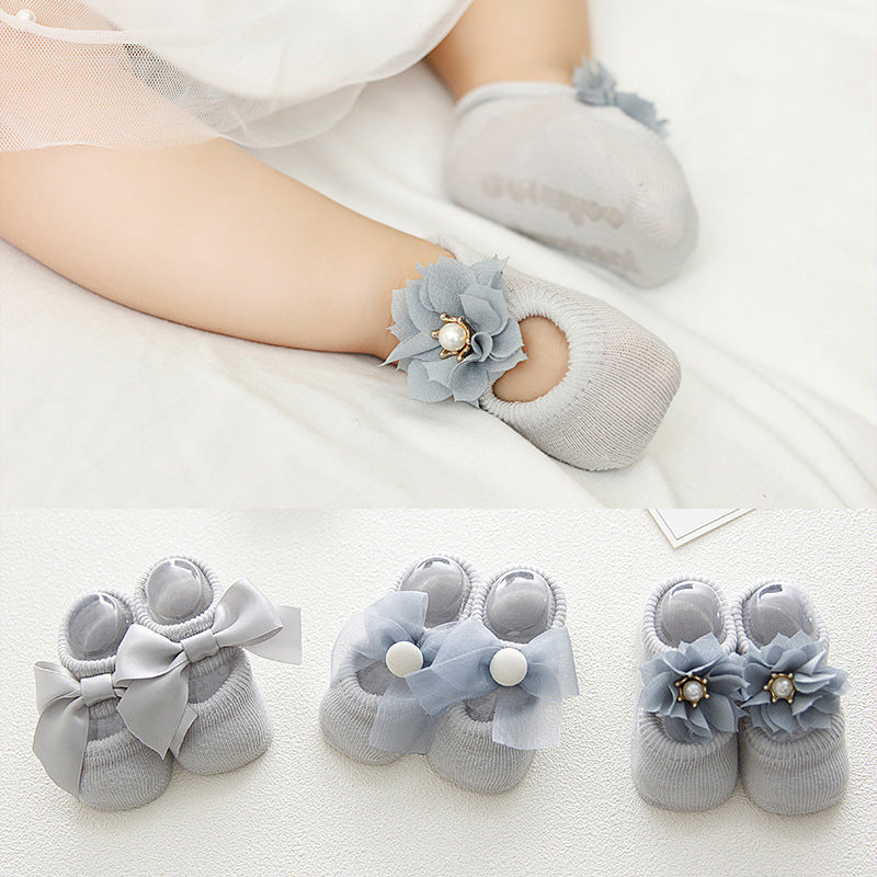 Baby Thin Lace Flower Socks Shoes