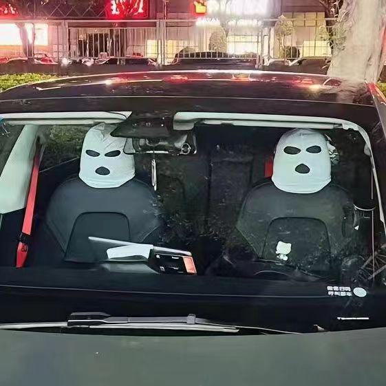 Mugz: Car Seat Mask Headrest Covers (Set of 2) – Universal Fit for Car Interiors, Powerful Decoration & Headrest Protection