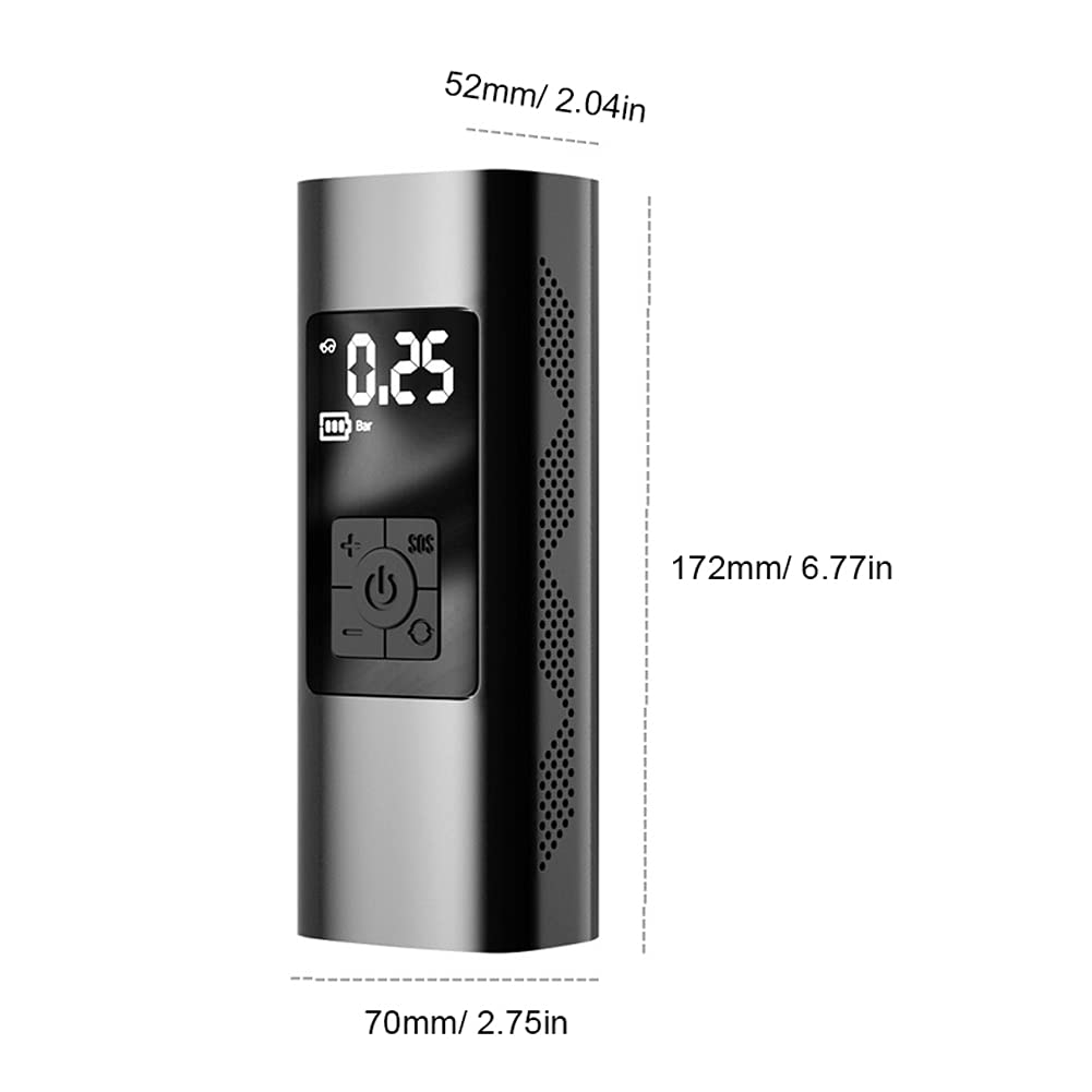 Inflato: Portable Tire Inflator & Power Bank – 150PSI Air Pump with Digital Gauge, LED Light, Heat Dissipation & 8000mAh Battery for Bikes, Cars & Emergencies