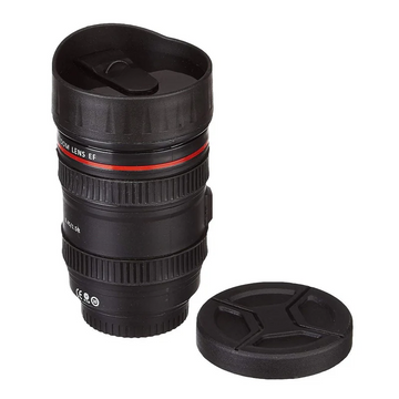 LensBrew: DSLR Camera Lens Coffee Mug with Lid & Stainless Steel Insulated Interior for Hot & Cold Drinks