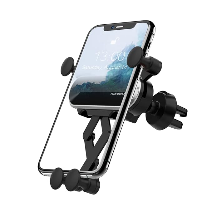 GripLock: Universal Car Phone Holder with Adjustable Gravity Grip & Air Vent Mount for Smartphones