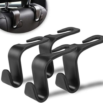 Holdie: 4-in-1 Car Seat Headrest Hooks – Heavy-Duty Hangers for Organizing Bags, Groceries, Purses & Accessories Without Spills (Set of 4)