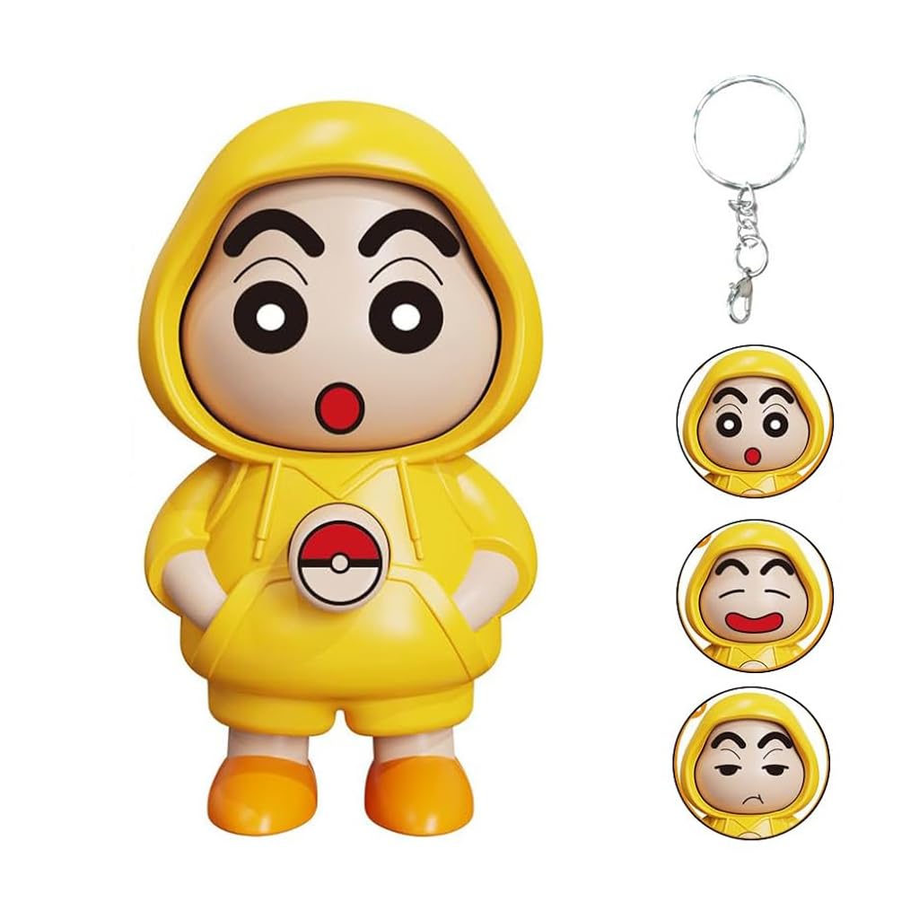 Chan: Crayon Shin-Chan Rotating Face Keychain | Cute Anime Mood Switcher Keyring Charm for Bags, Keys & Collectible Fans