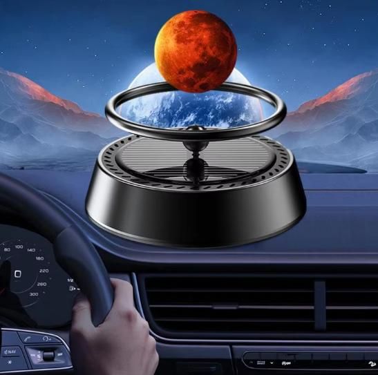 SolarFresh: Solar-Powered Levitating Planet Air Freshener for Car Dashboard & Home Décor