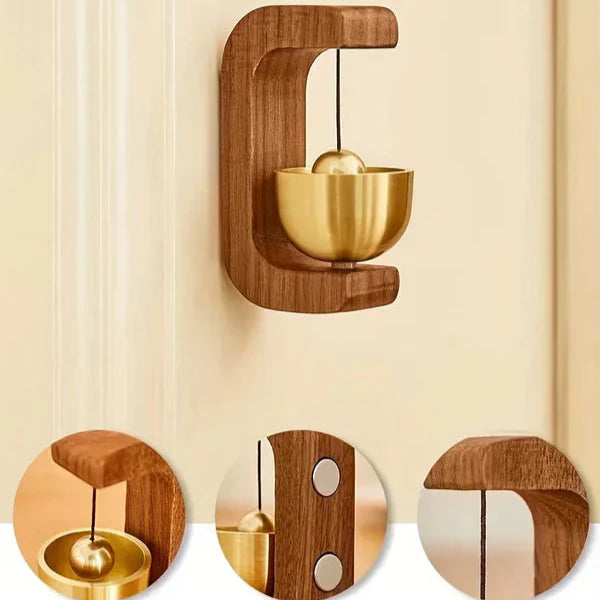 ZenBell: Vintage Japanese Wooden Door Bell with Soothing Mindful Chime, Ideal for Shops, Home & Office Decor