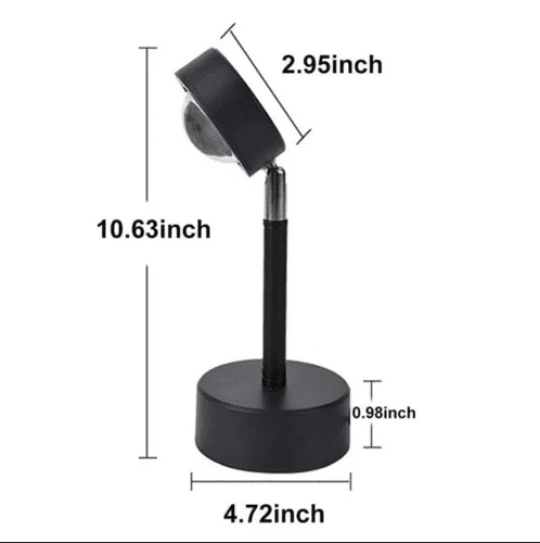 Aura: 16-Hue RGB Sunset Lamp with Remote Control, USB Plug-In & 360° Rotatable Head for Ambience & Content Creation