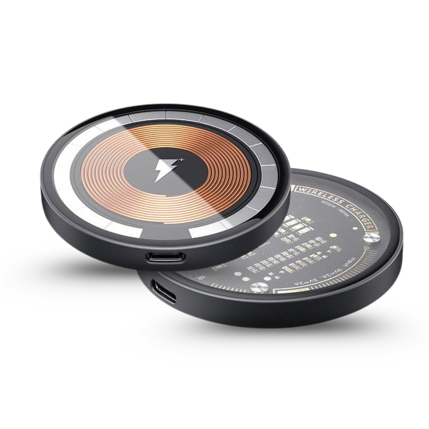 SlimQi: Super Slim Wireless Charging Pad Fast Qi Wireless Charger with Super Strong Magnets, Tempered Glass & Futuristic Design