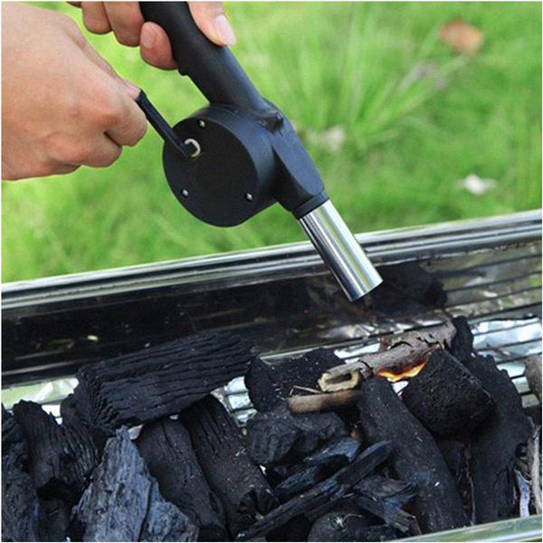 FireStarter: Portable Hand Crank BBQ Air Blower for Quick Fire Starting & Outdoor Grilling