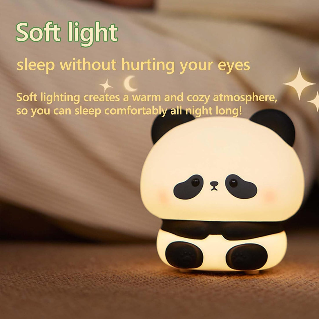 Bunbun: Adorable Color-Changing Silicone Night Panda Lamp – Soft Touch LED Light with Rechargeable Battery & Cozy Glow