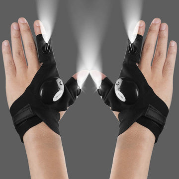 Handy: LED Flashlight Gloves with Fingerless Design for DIY Repairs, Hunting, Hiking & Outdoor Adventures