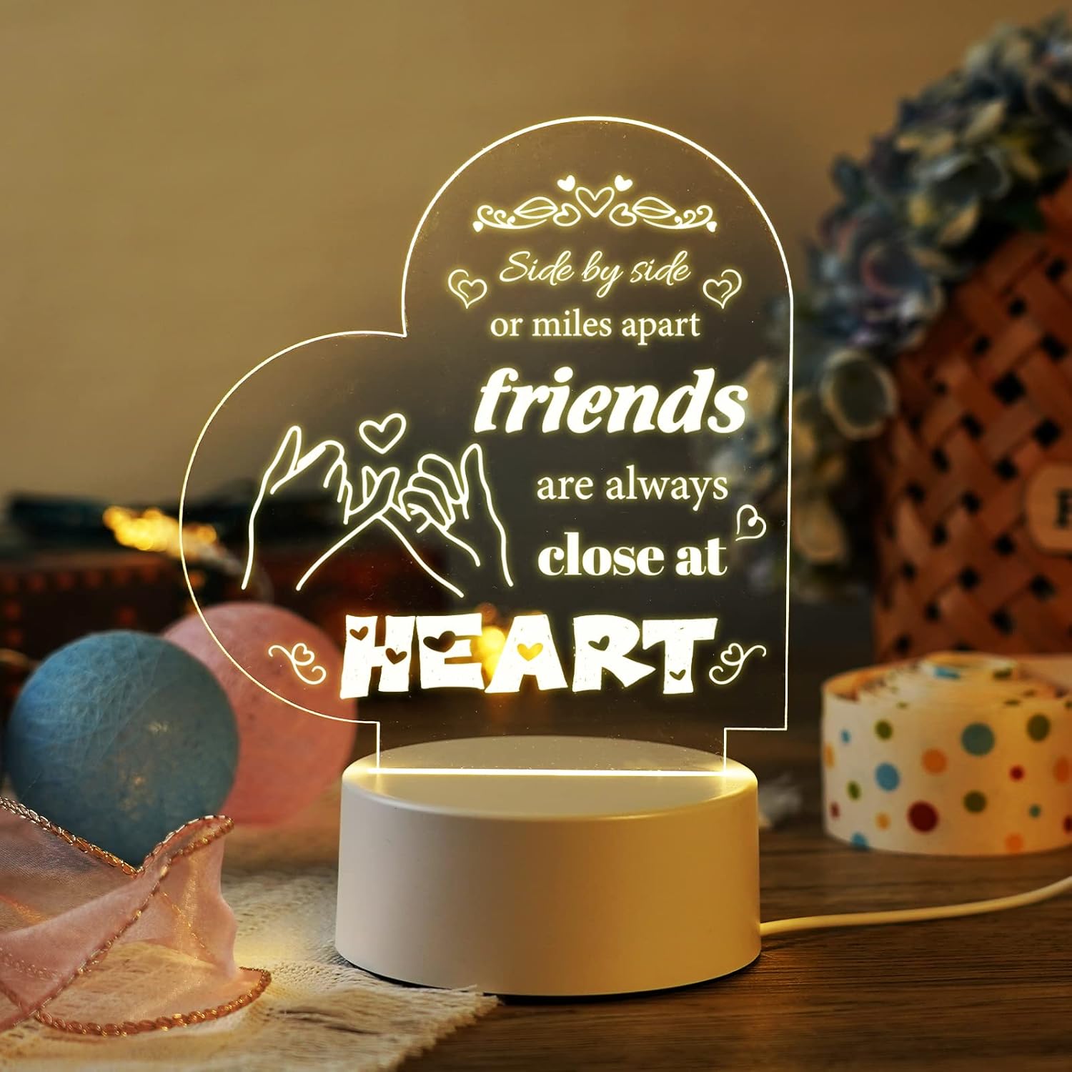 Scribbly: 3D Heart-Shaped LED Message Board – Erasable Acrylic Night Lamp with Marker Pens for Gifting, Desk Decor & Personalized Love Notes
