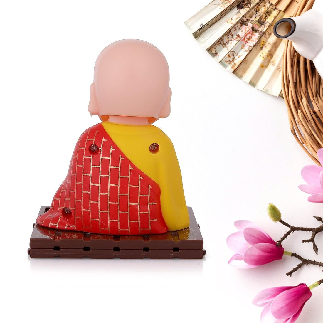 Bodhi: Solar-Powered Moving Buddha Statue, Decorative Dashboard & Tabletop Figurine with Nodding Head and Hand, Perfect for Car, Home & Office Decor Gifting