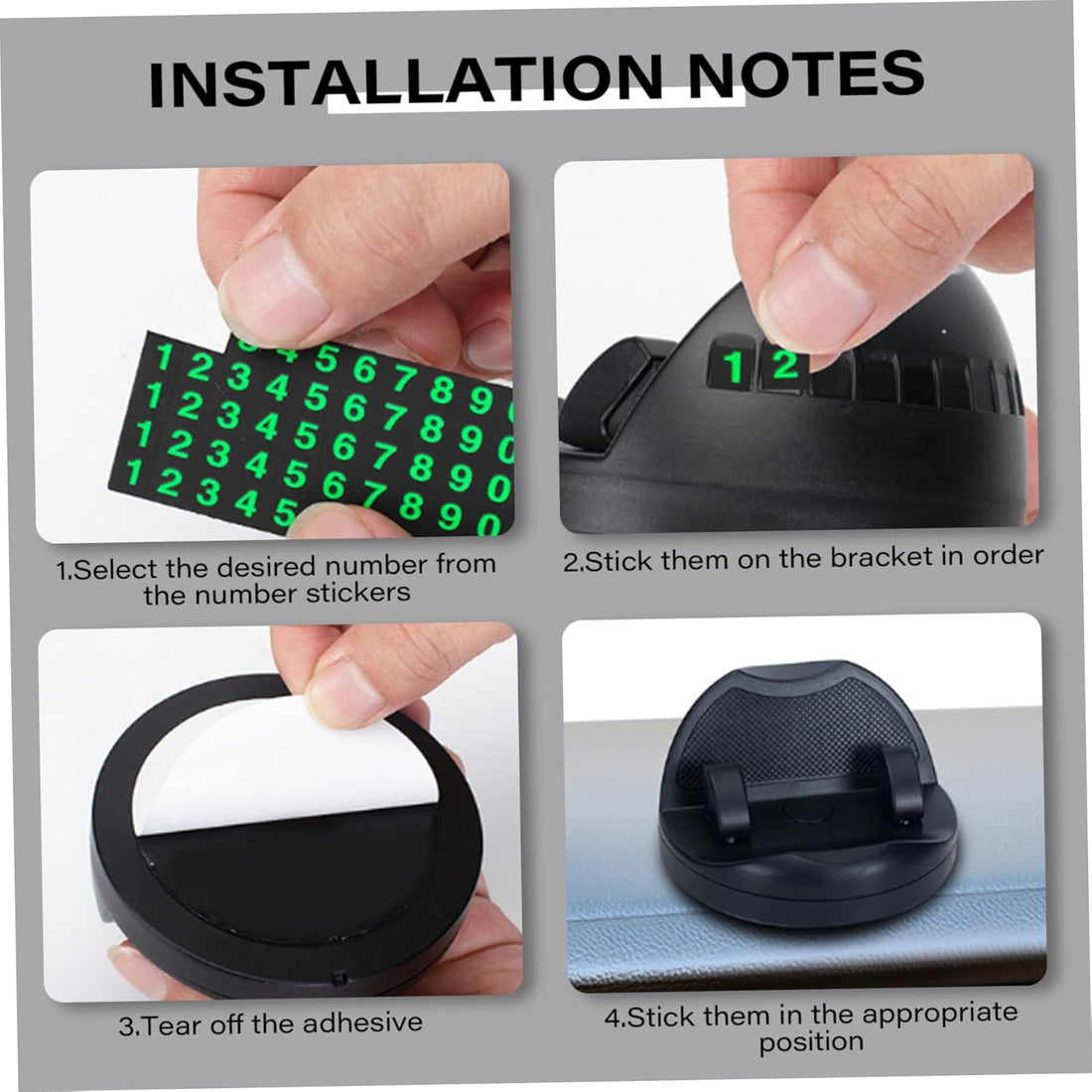 DashDock: Car Dashboard Phone Holder with Non-Slip Base, Anti-Fall Mount with Built-In Parking Number Display & Passive Speaker Amplifier for Hands-Free Driving