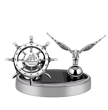 Sailor: Solar-Powered Rotating Car Air Freshener with Ship Steering Wheel & Anchor Design