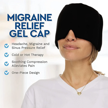 ReliefCap: Reusable Hot & Cold Therapy Hat for Migraine, Headache & Sinus Relief with Soothing Gel Compression