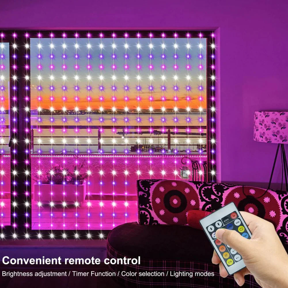 Pixelo: Smart ARGB Curtain Light with 400 LEDs, Bluetooth App Control, Music Sync & Customizable Patterns & Text