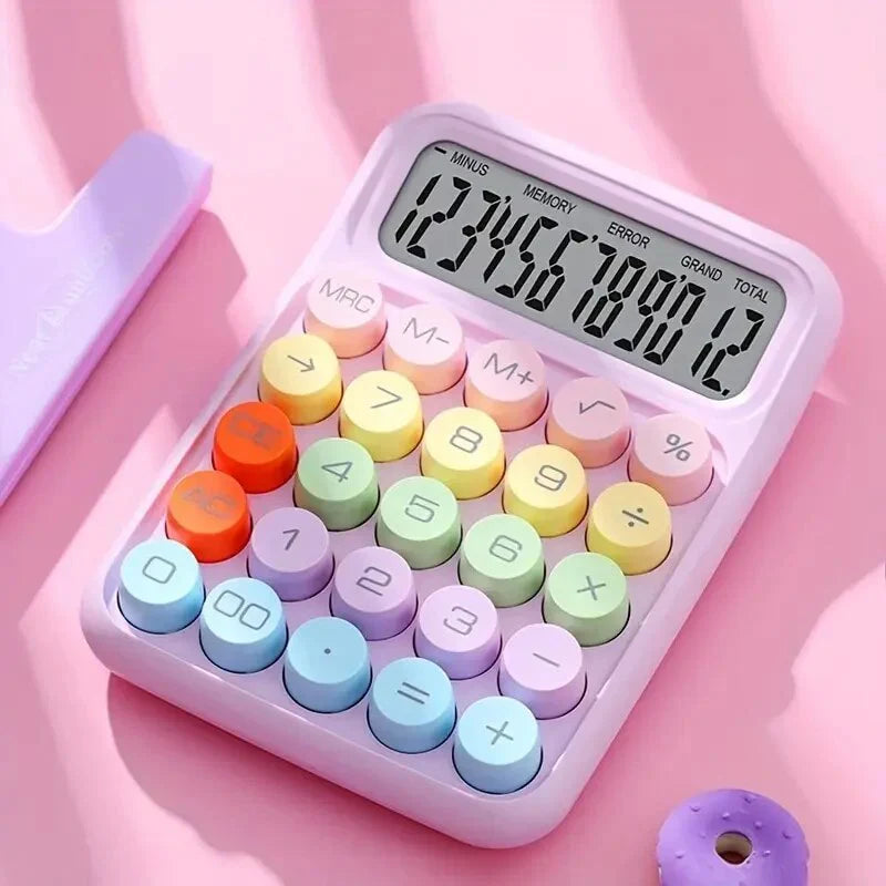 Pastel: Cute & Quirky Aesthetic Calculator with 12-Digit Display, Large Buttons & Pastel Color Design for Office & Students