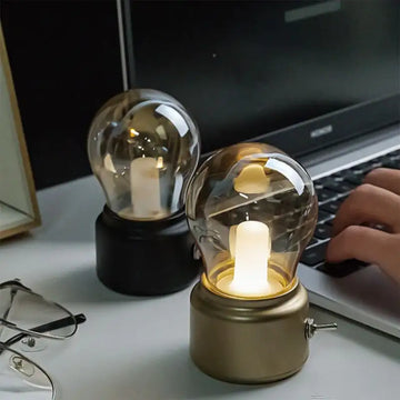 RetroGlow: Vintage-Style USB Rechargeable LED Bulb with Warm White Light for Night Lamp & Desk Décor