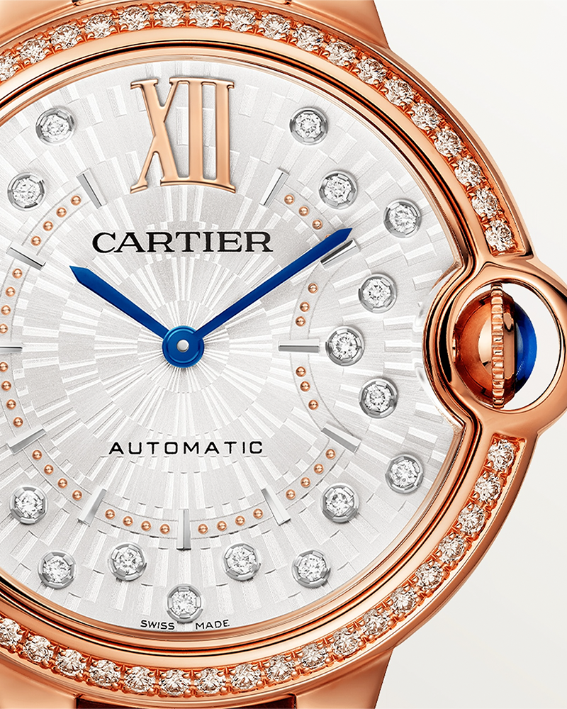 BALLON BLEU DE CARTIER, 36 MM, ROSE GOLD, DIAMONDS