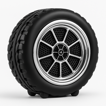 Tyro: Tyre-Shaped Wireless Bluetooth Speaker with Deep Bass, 10W Stereo Sound, 12-Hour Playtime, AUX/TF/USB Support & Portable Car-Inspired Design