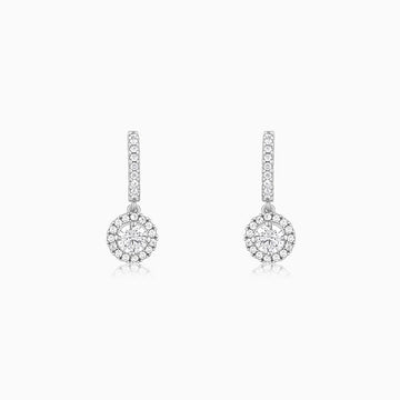 Silver Zircon Drizzle Drop Earrings