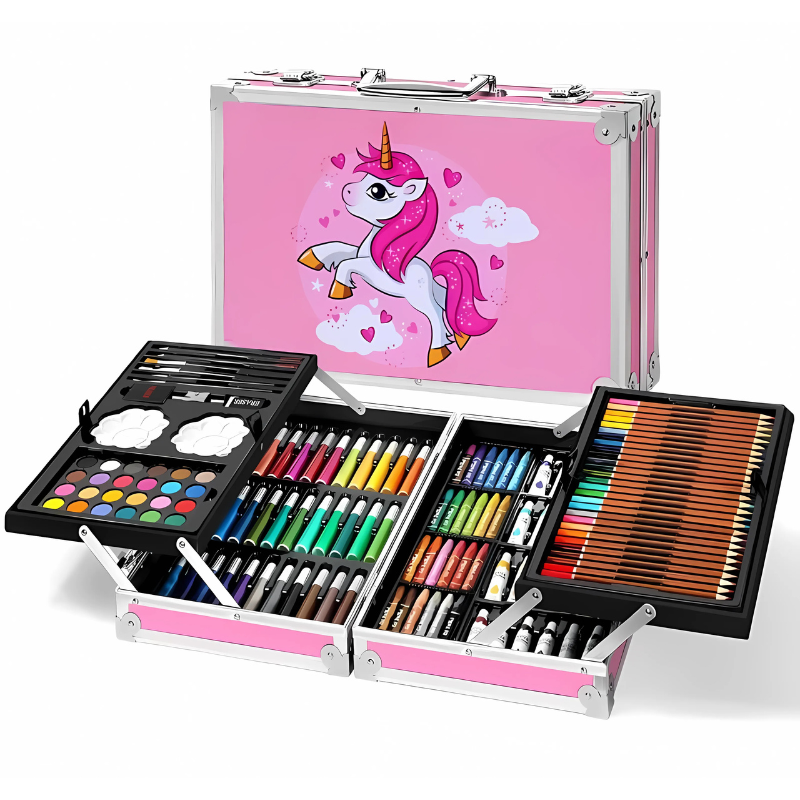 ArtPro: 145-Piece Multi-Level All-in-One Art Colouring Set Suitcase Kit Best Gift for Children