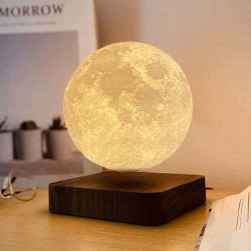 Orbit: Luxe Floating Moon Lamp with Magnetic Levitation, Spinning LED Light & 3 Color Modes for Home & Office Décor