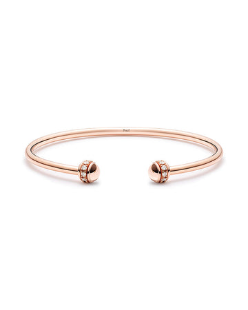 ROSE GOLD DIAMOND OPEN BANGLE BRACELET (SIZE 17)