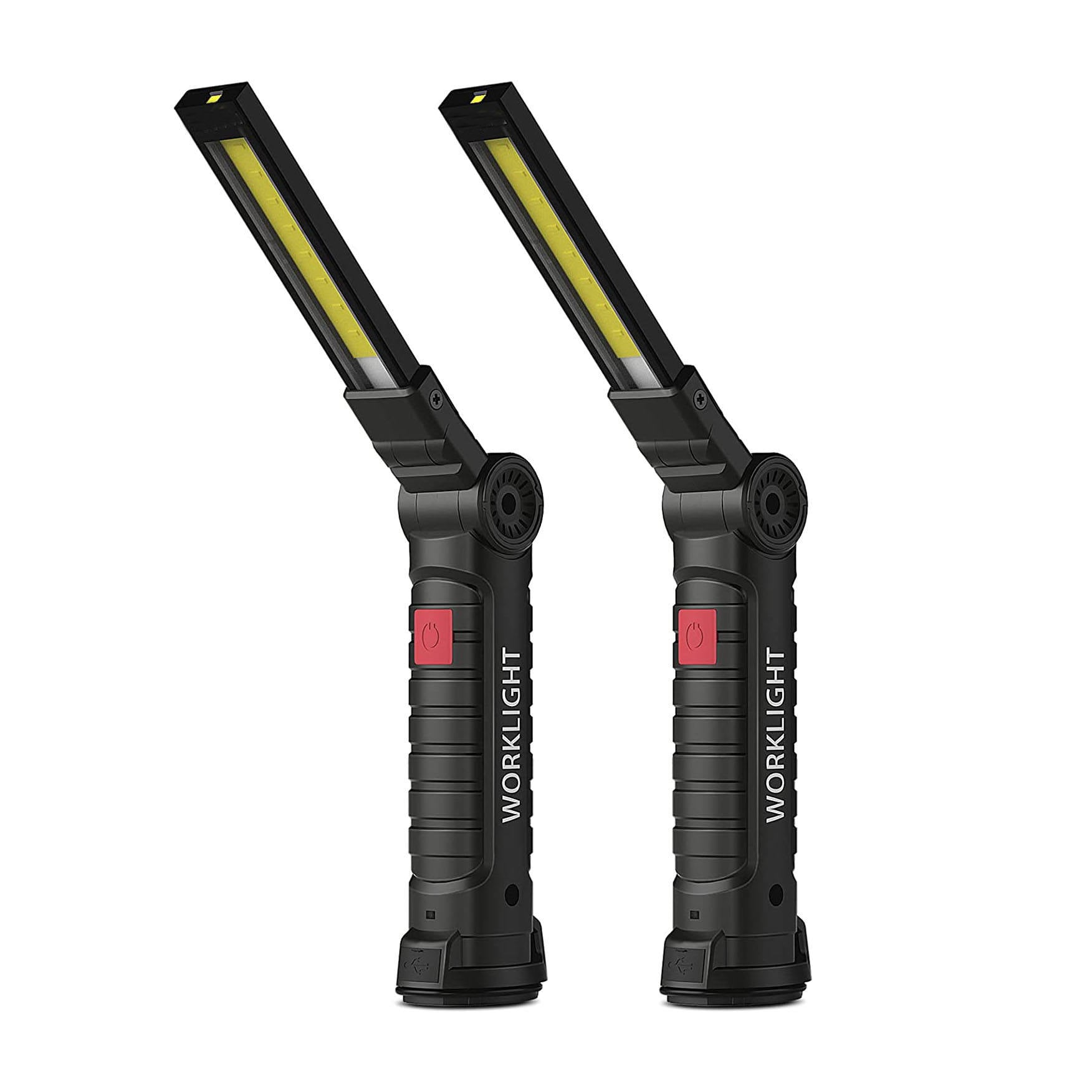 WorkLight: Rechargeable LED Work Light with Magnetic Base & 360° Folding Design, 5 Lighting Modes, Hook & Portable Torch for Car Repair, Camping & Emergency Use