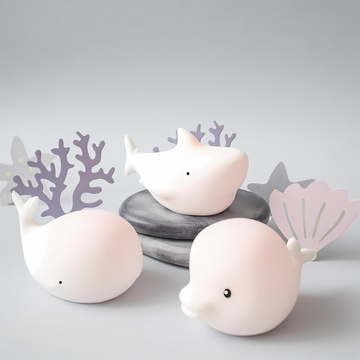 OceanPals: Set of 6 Adorable Ocean-Themed Squishy Night Lights with Soft LED Glow – Includes Whale, Shark, Octopus, Dolphin, Turtle & Duck