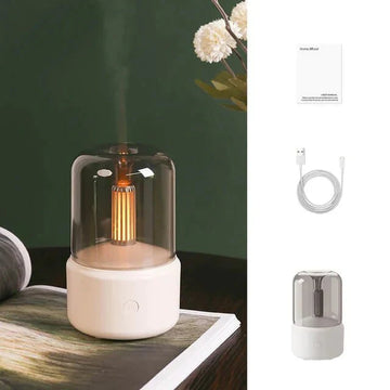Oasis: Luxe Essential Oil Diffuser with 120ml Capacity, Flame Effect & Auto Shut-Off for Home, Spa & Yoga