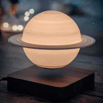 Elysium: 3D Floating Saturn Lamp with Magnetic Levitation, 360° Rotation & Touch-Control LED for Home & Office Décor