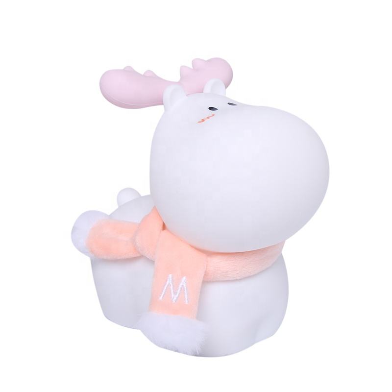 GlowDeer: Adorable Reindeer LED Silicone Night Lamp with Rechargeable Touch Control for Cozy Room Décor