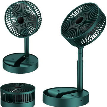 Chillie: Portable USB-C Desk Fan with 3 Speeds, Phone Holder & 2000mAh Rechargeable – Compact Folding Design with Adjustable Height for Home, Office & Travel