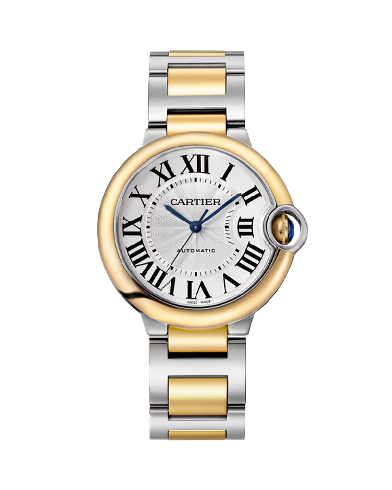 BALLON BLEU DE CARTIER WATCH 36 MM, AUTOMATIC MECHANICAL MOVEMENT, YELLOW GOLD, STEEL