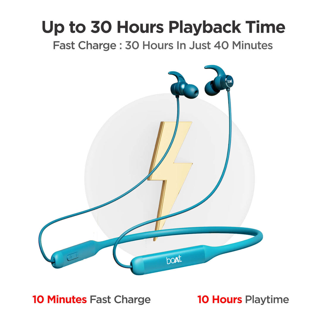 boAt Rockerz 330 | Bluetooth Earphone with Upto 30 Hours Nonstop Audio Bliss, Peerless Metallic Control Panel