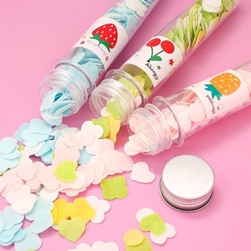 FruityClean: Set of 3 Cute Travel-Friendly Hand Soap Paper Flake Tubes – Perfect for On-the-Go Hygiene