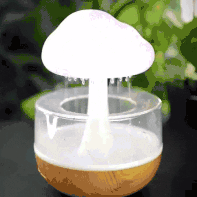 ZenMist: Mindfulness Rain Cloud Humidifier with Water Drop Sounds, 7-Color Night Light & Essential Oil Diffuser for Relaxation & Aromatherapy