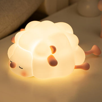 Wooly: Adorable Silicone Sheep Night Light – USB Rechargeable Soft LED Glow with Tap Control for Kids' Bedroom, Gifting & Cozy Bedside Décor