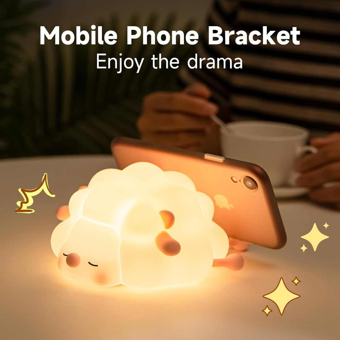 Wooly: Adorable Silicone Sheep Night Light – USB Rechargeable Soft LED Glow with Tap Control for Kids' Bedroom, Gifting & Cozy Bedside Décor